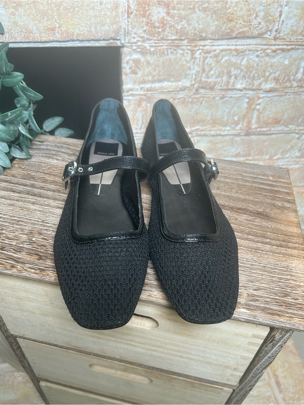 Dolce Vita Rodni Black Woven Mesh Mary Jane Ballet Flats size 8.5 - Picture 3 of 9